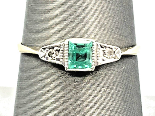 Art deco 17k gold - 17k, emerald