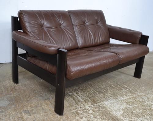 Vintage seater leather sofa - vintage,