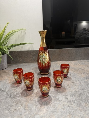 Vintage ruby red glass - ruby,
