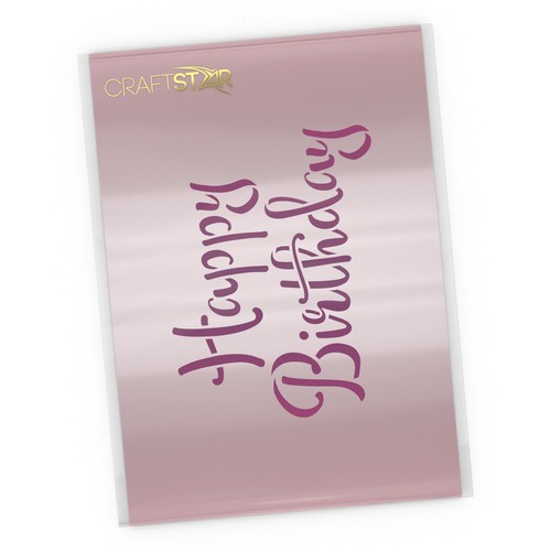 Happy birthday stencil card - stencil,