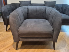 Loren 3 Seater Sofa and Armchair - Slate Grey - See description for dimensions