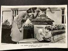 The Queen with Prince Charles in Toy Pedal Car Real Photo Vintage Postcard E20