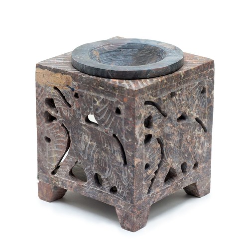 Carved elephant soapstone oil - carved,