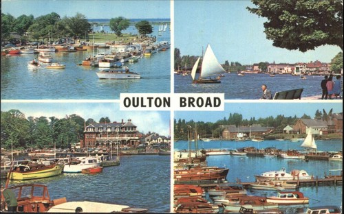 Vintage oulton broad postcard - oulton,