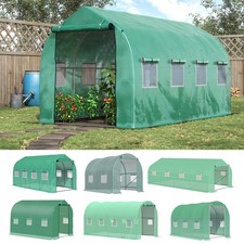 Walk-in Polytunnel Round / Gable Top Garden Greenhouse Heat Shed W/ Windows