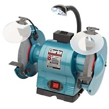 Latest CLARKE METALWORK BENCH GRINDER COARSE/FINE 8 inch with Lights
