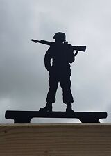 Metal WW2 SOLDIER Fence Post Topper, Garden Ornament, Garden Decor, Metal Art