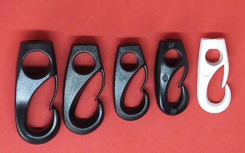 Plastic shock cord hook with - cord,
