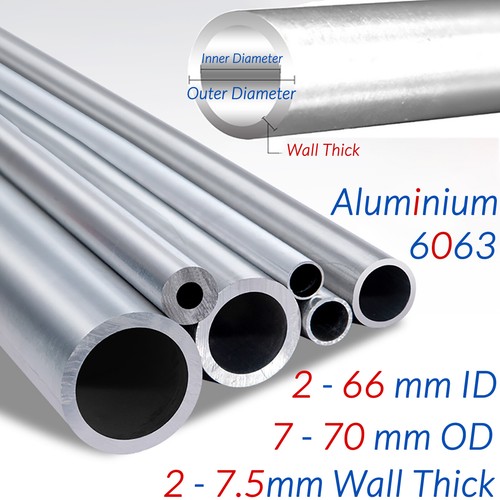 Aluminium round tube pipe - round, 7mm