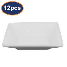 Dipping Dish Bowl Porcelain 12Pcs Square White Soy Sauce Chutney Dips Vitrified