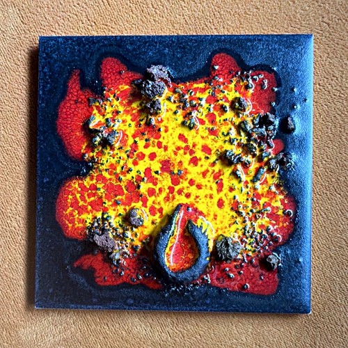 Fat lava ceramic art tile - 3d,