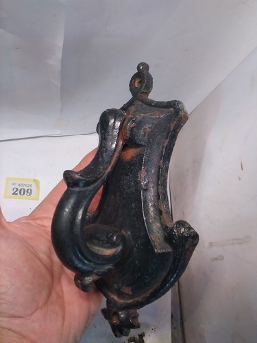 Antique cast iron door knocker - cast,