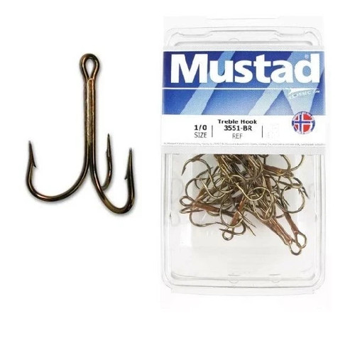 Mustad 3551 treble hooks - treble,