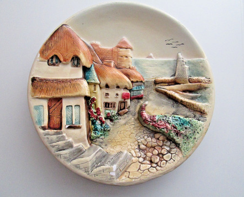 Vintage wall plaque view - 3d,