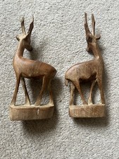Vintage  Stag Ornament Wooden  Standing Deer 