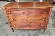 Vintage 20thC bow front chest of drawers 2 over 2 tapered legs