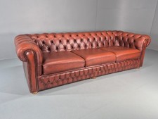 3 Seater Chesterfield Sofa Red Leather Studded Vintage EB10925 VCHE