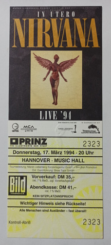 Nirvana unused concert ticket - concert,