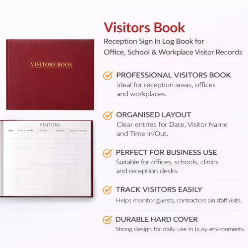 Visitors book red reception - book,