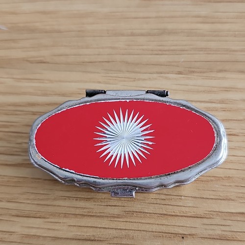 Vintage silver metal red - metal,