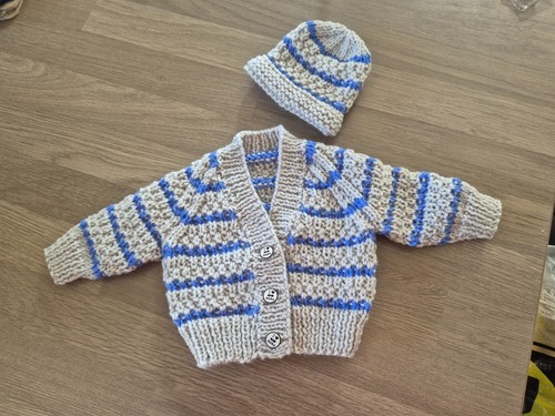 New baby boy hand knitted - baby,