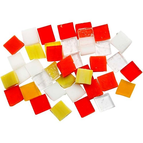 330 assorted 1cm square - assorted, glass