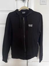 Black Emporio Armani Zip-up Hoodie Genuine EA7 Sweater Hoodie Autumn Large