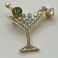 Cocktail Glass Shaped Brooch
