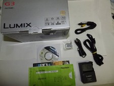 Panasonic Lumix DMC-G3, original box, strap, cable, charger, and other