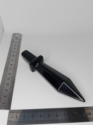 Black obsidian carved crystal - obsidian,
