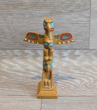 Totem Boma Vancouver Canada  Pole Resin Folk Art Sculpture Vintage Small - Used