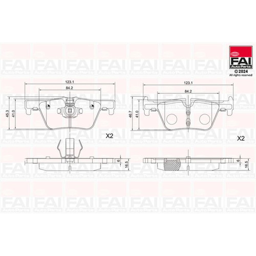 Fai rear brake - pad, fits