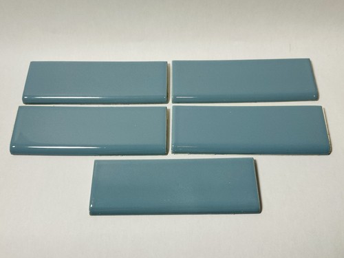 Vintage blue ceramic tile - blue,