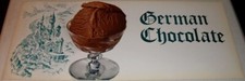 German Chocolate Ice Cream Poster | Vintage 1950 Original Soda Fountain Sign NOS