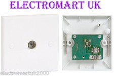 SINGLE TV COAXIAL AERIAL WALL SOCKET PLATE