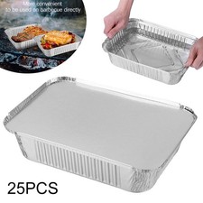25x BBQ Meat Trays Foil Tin