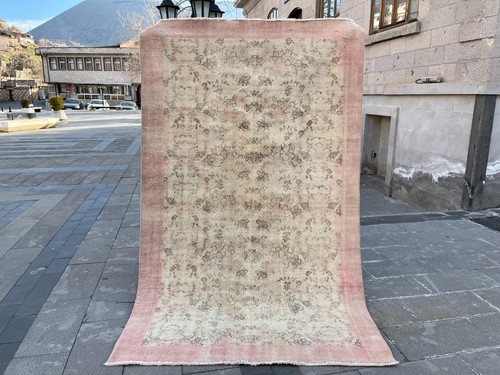 Vintage oushak rug 5x8 turkish - vintage,