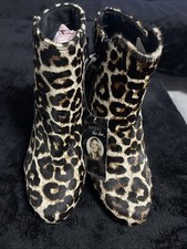 Marco Tozzi Leopard Print Faux Fur Ankle Boots UK 5/38