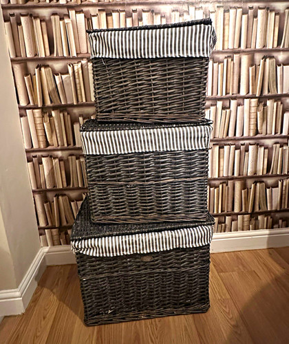 Set grey wicker storage - set,