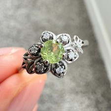925 Sterling Silver Ring Green