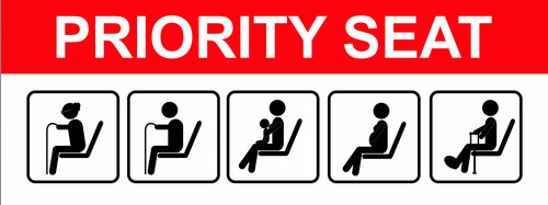 Priority seating seat sign - priority,