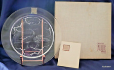 RARE LALIQUE Annual Edition Plate - 1965 - Deux Oiseaux, box, paperwork, label