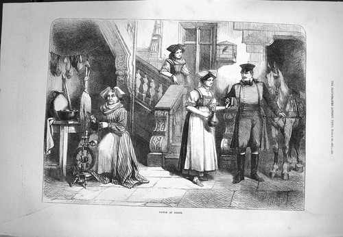 Original old antique print - original,