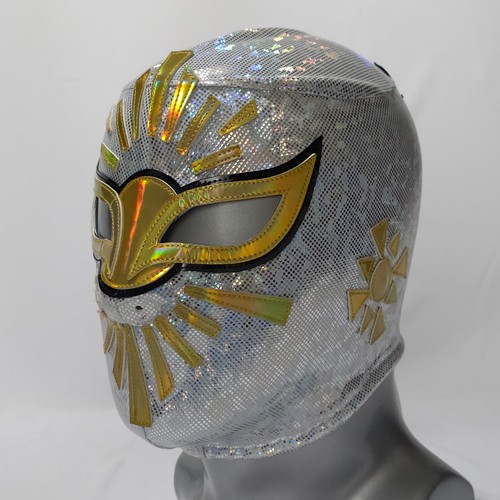 Silver and gold wrestling mask - wrestling,
