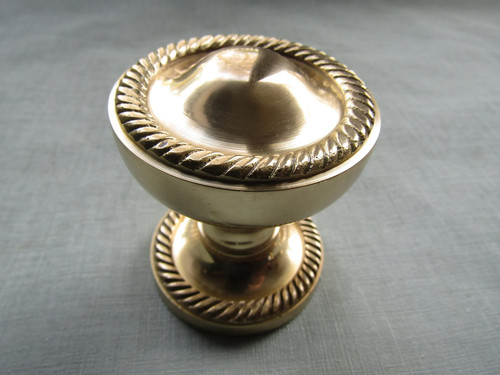 Solid brass centre door knob - brass,