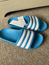 Adidas Slides Kids Adilette Aqua Unisex Blue Beach Shoes Childrens Size 4