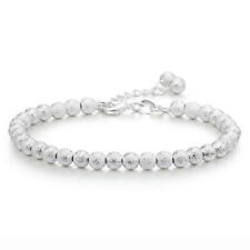 Bead Linked Charm Bracelet 925 Sterling Silver Women's Girls Jewellery Gift UK