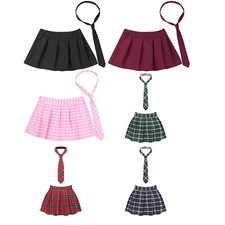 UK Women Micro Plaid Pleated