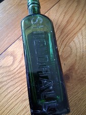  large shieldhall Essence Of Coffee And  Chicory  Green Glass Bottle