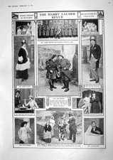 Original Old Vintage Print 1917 Harry Lauder Revue Theatre Levey Smokes Sups